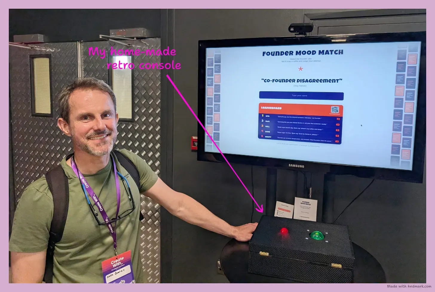 Me stating next to my Sparkstation demo